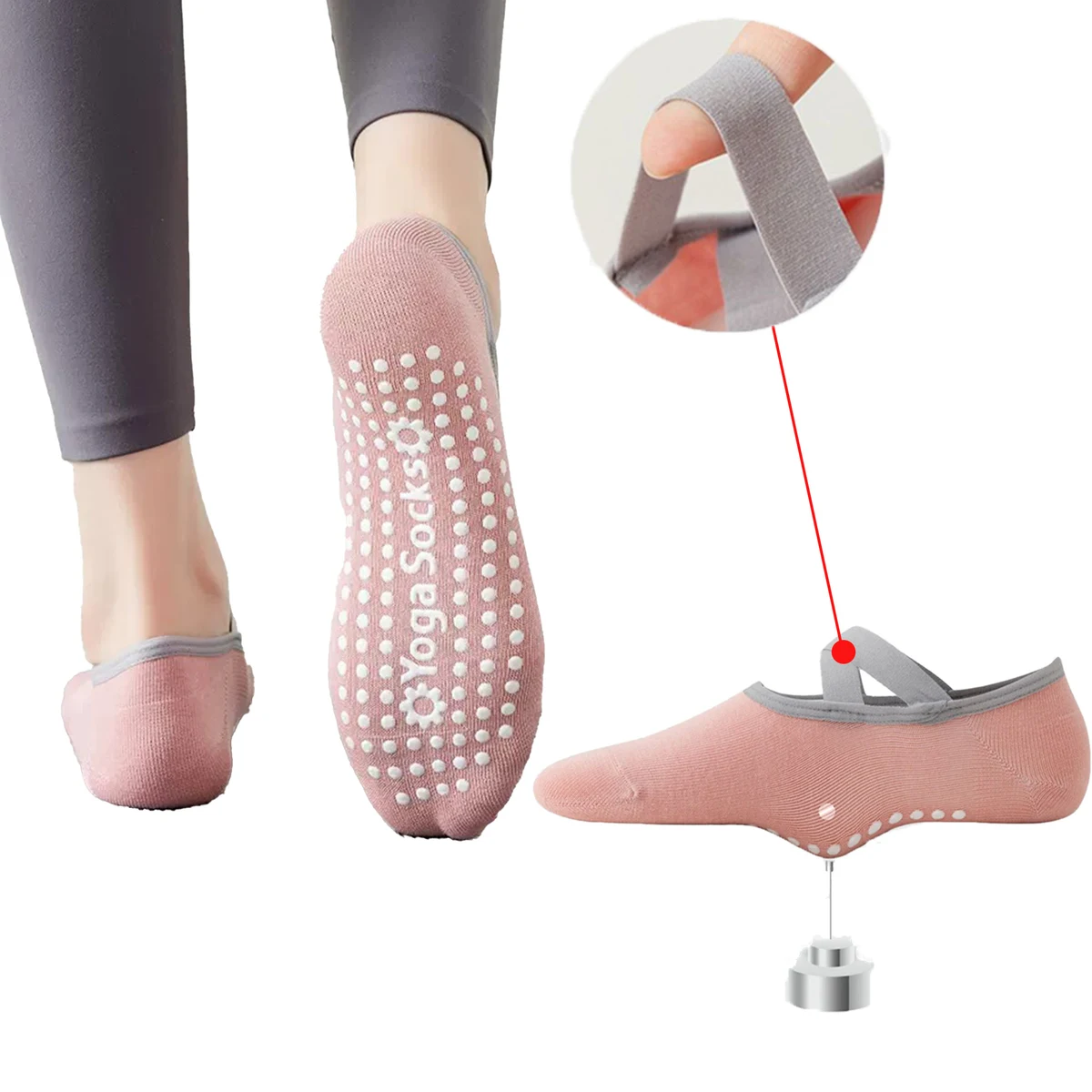 Yoga Sock for Women Non-Slip Grips and Straps 1