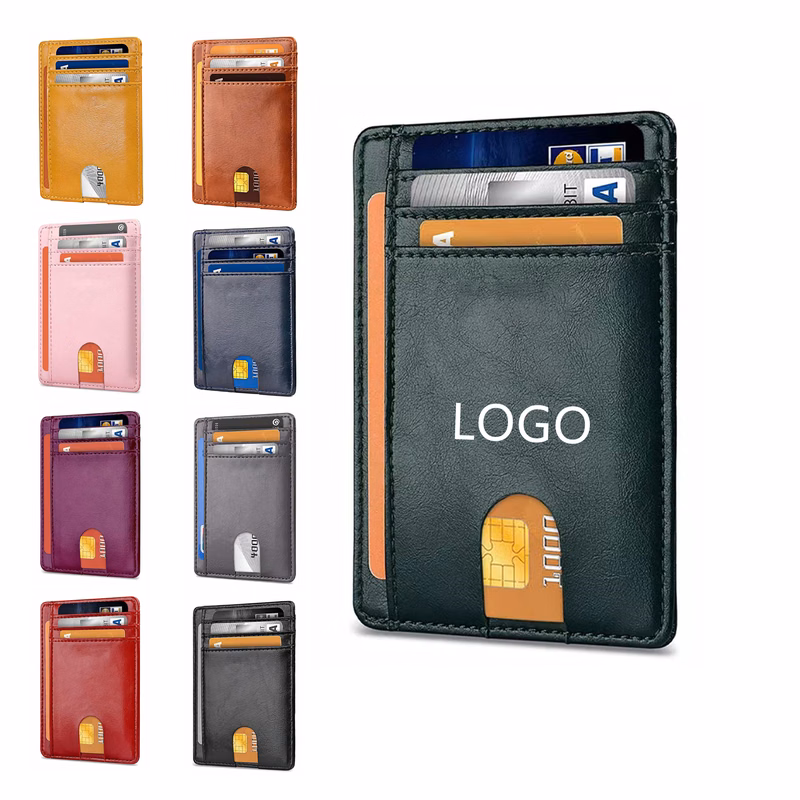 Mens Front Pocket Minimalist PU Leather Slim Wallet