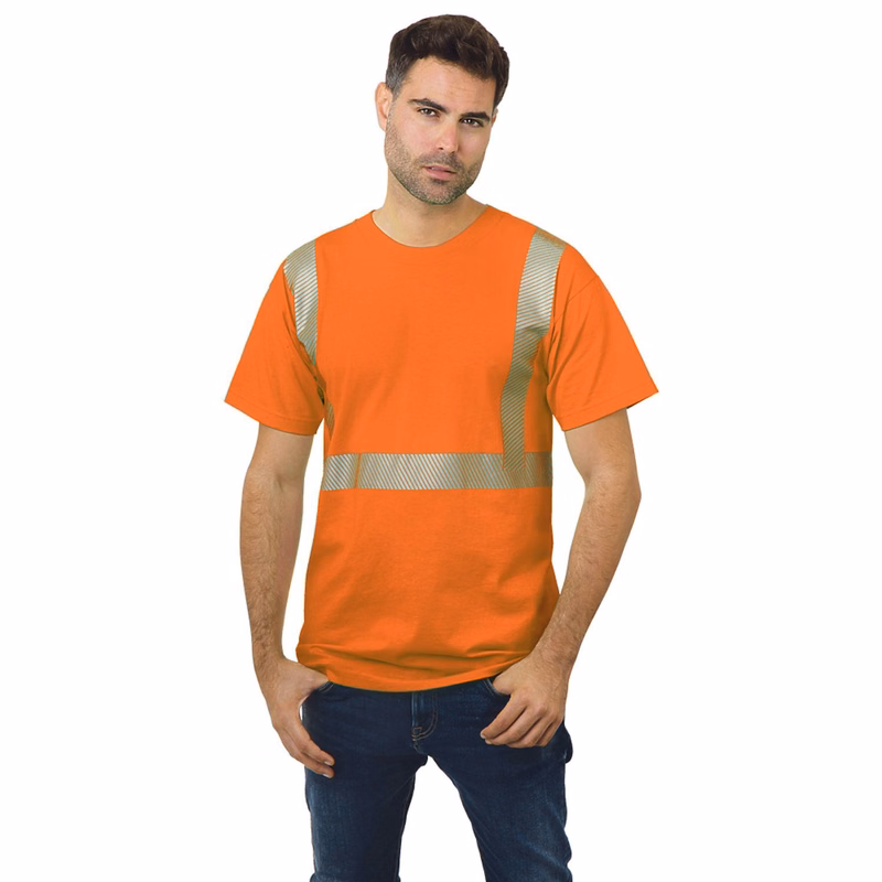 USA-Made 100% Cotton Segmented Class 2 Safety T-Shirt