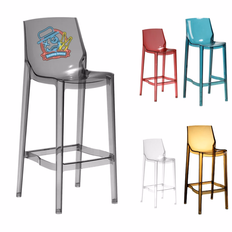 Acrylic Transparent Backrest Bar Stool