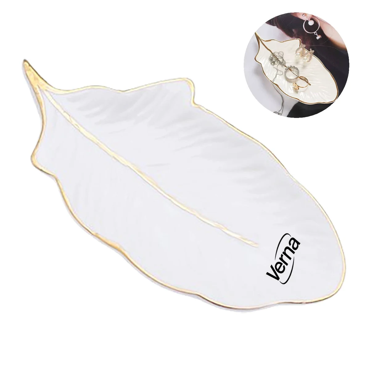 Ceramic Leaf Jewelry Storage Tray 1