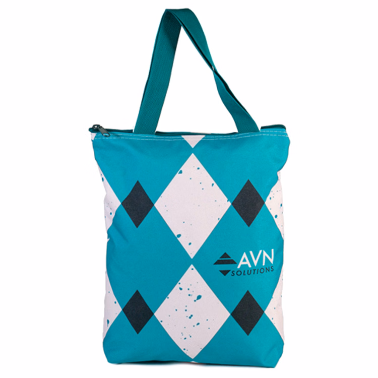 Small Tall Bottom Gusset PolyPro Handled Zippered Tote (11"H x 10"W x 2"D)