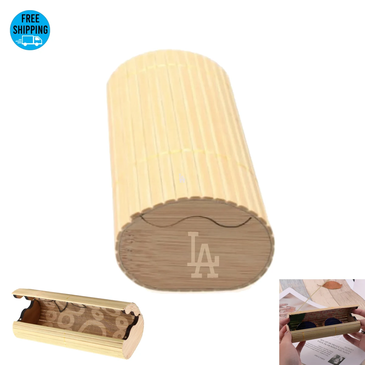Vintage Bamboo Eyeglasses Case 1