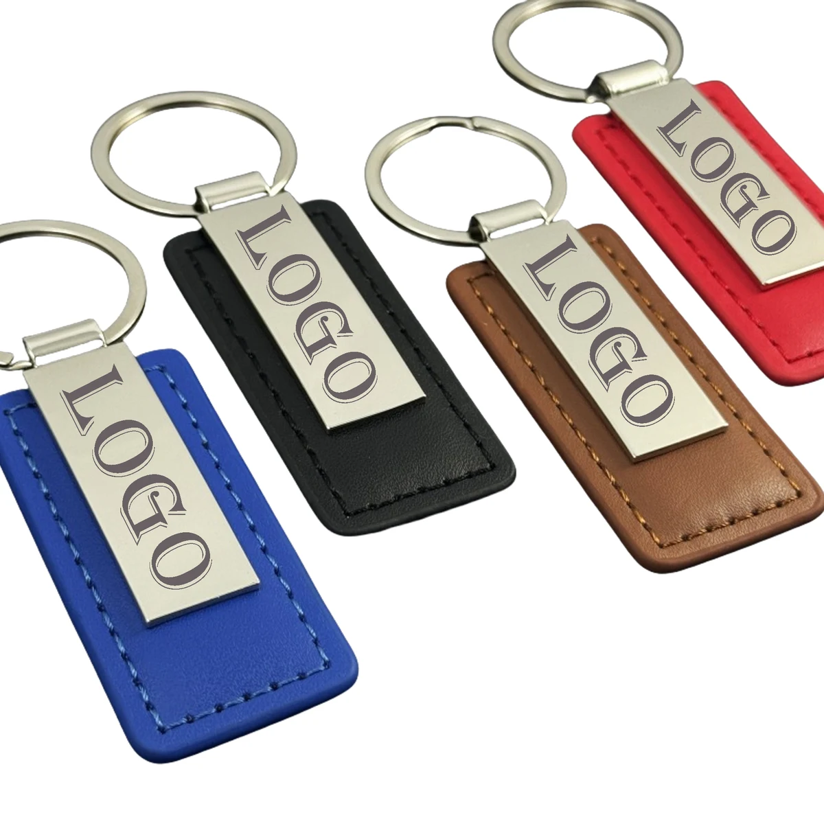 Metal leather keychain MOQ50 1