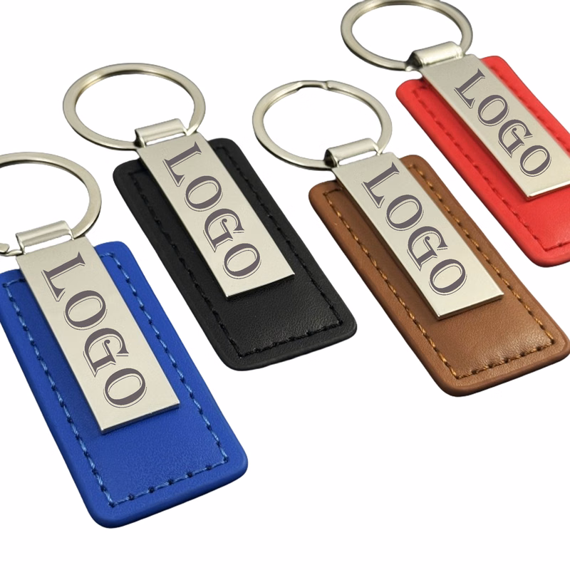 Metal leather keychain MOQ50