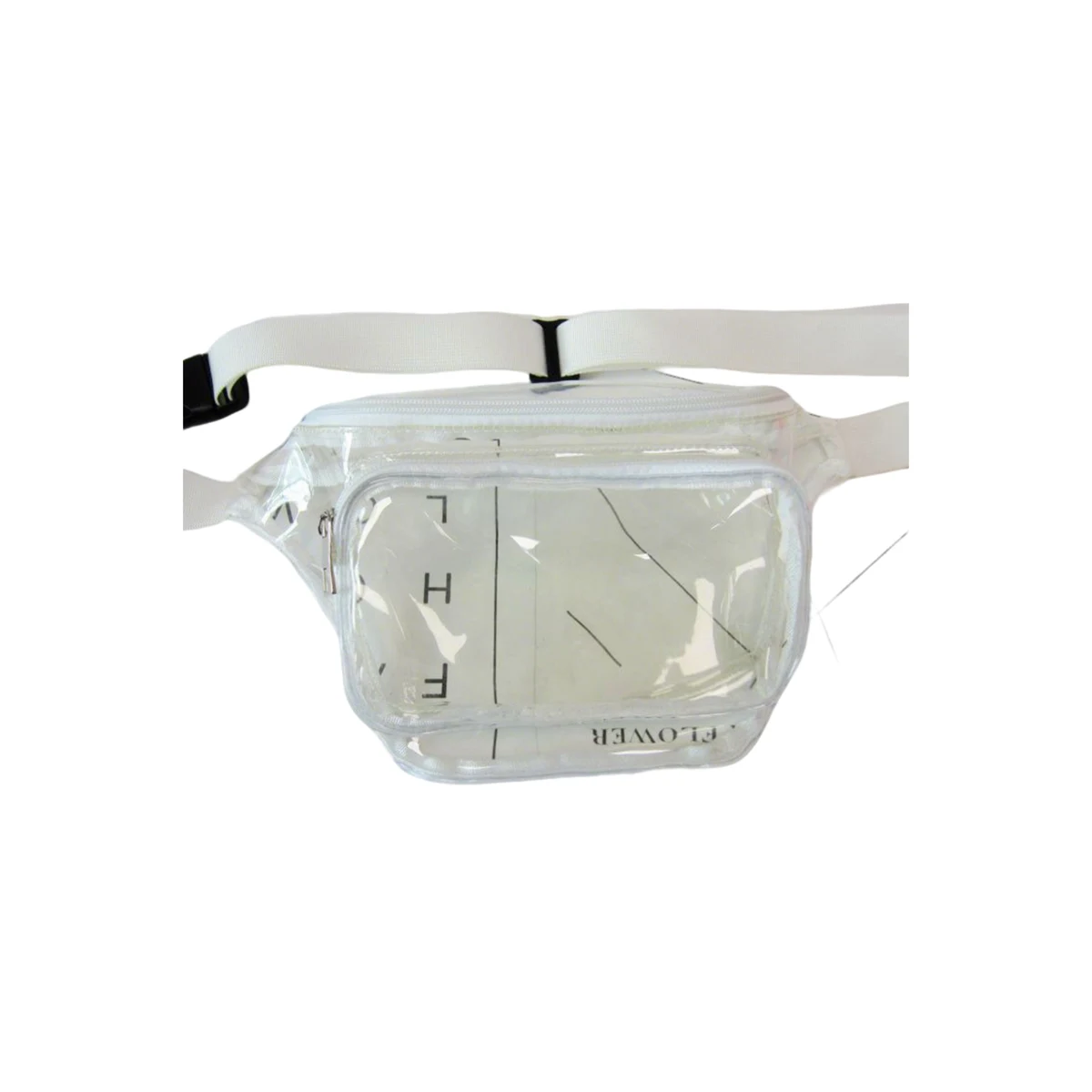 Transparent Pvc Waist Bag With Dual Pocket Strap 1