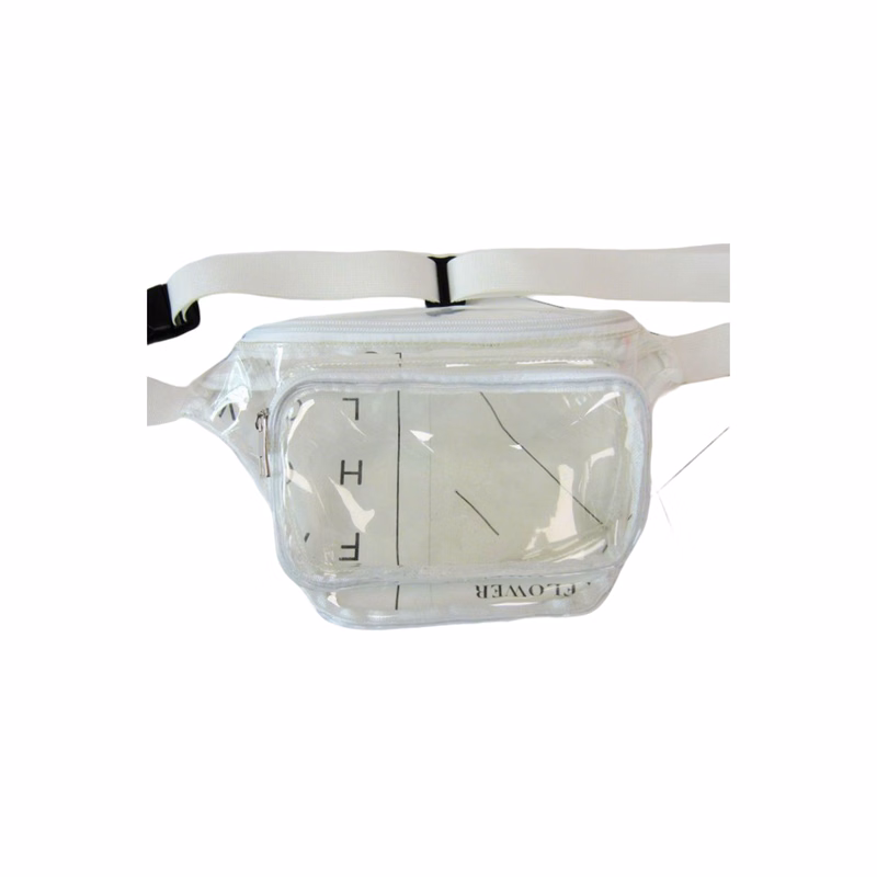 Transparent Pvc Waist Bag With Dual Pocket Strap