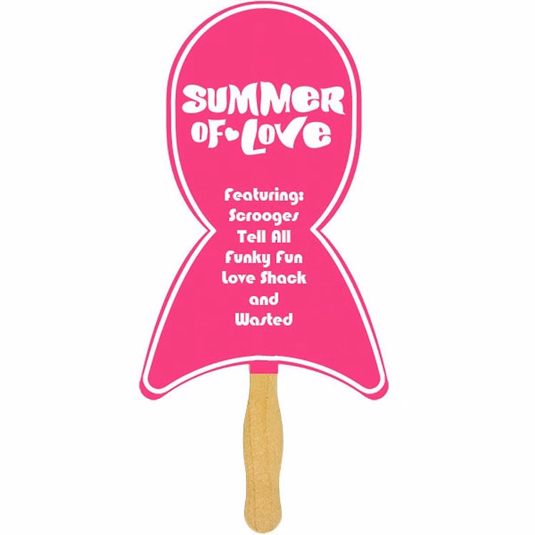 Ribbon Sandwiched Hand Fan (2 Side/1 Imprint Color)