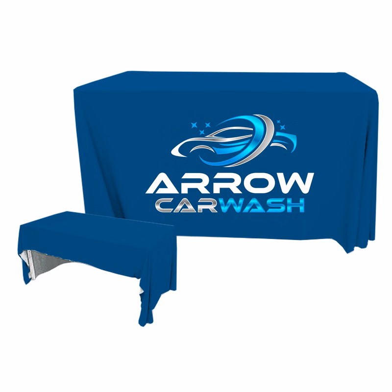 4 ft. x 30 in. 3 Sided PolyKnit Table Cover (Full Color Logo)
