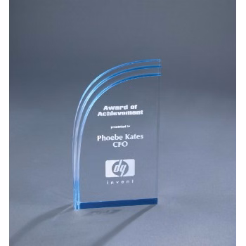 7" Blue Wave Acrylic Award