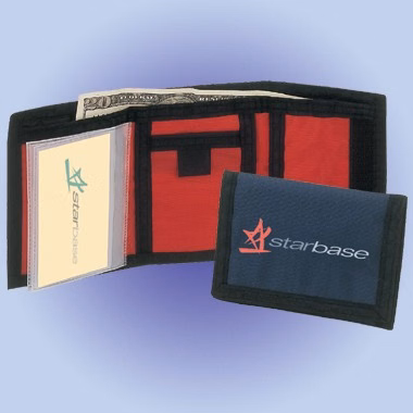Nylon Tri-Fold Wallet With a Coin Compartment