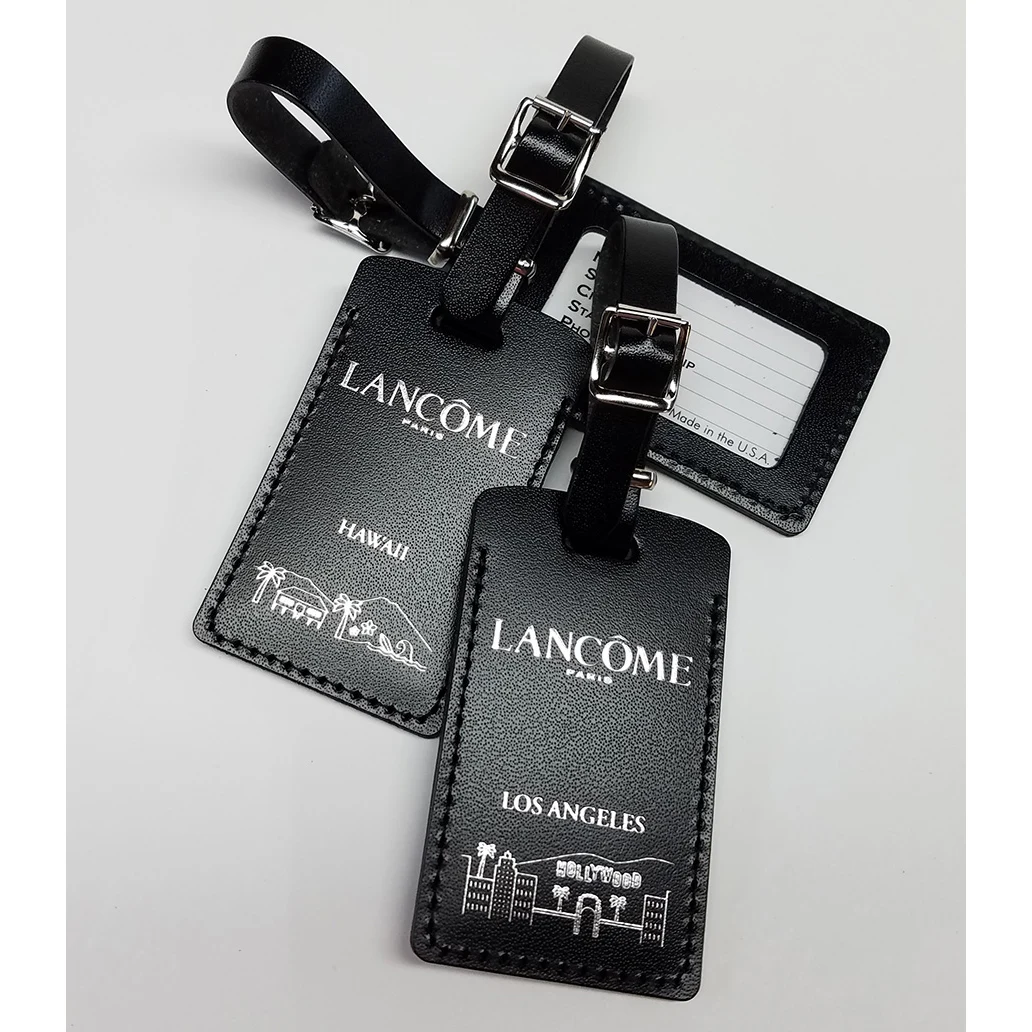 DEBOSSING & HOT STAMP Genuine Leather Luggage Tag. 1