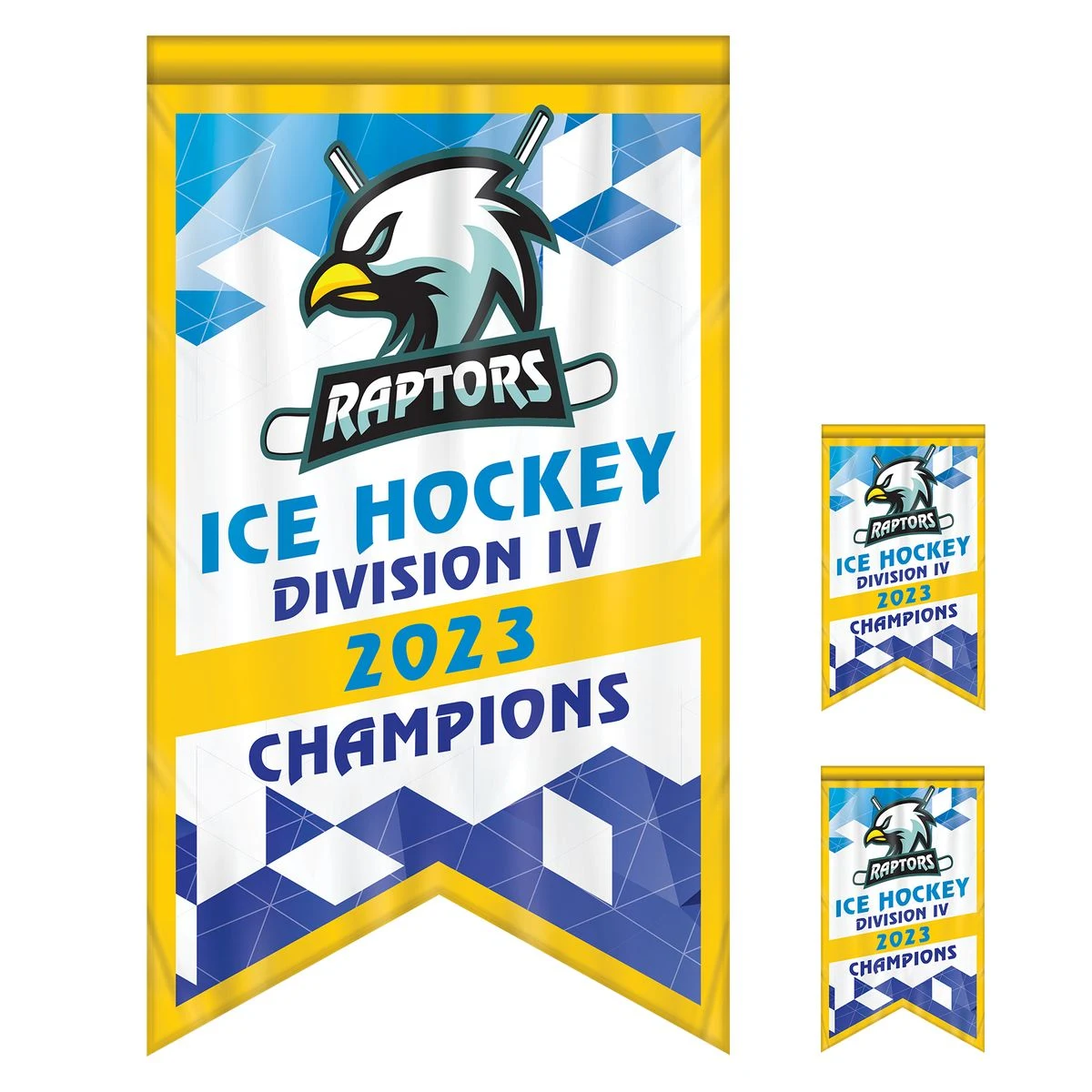 3' x 5' Championship Banner Double Sided Dove Tail Cut 1