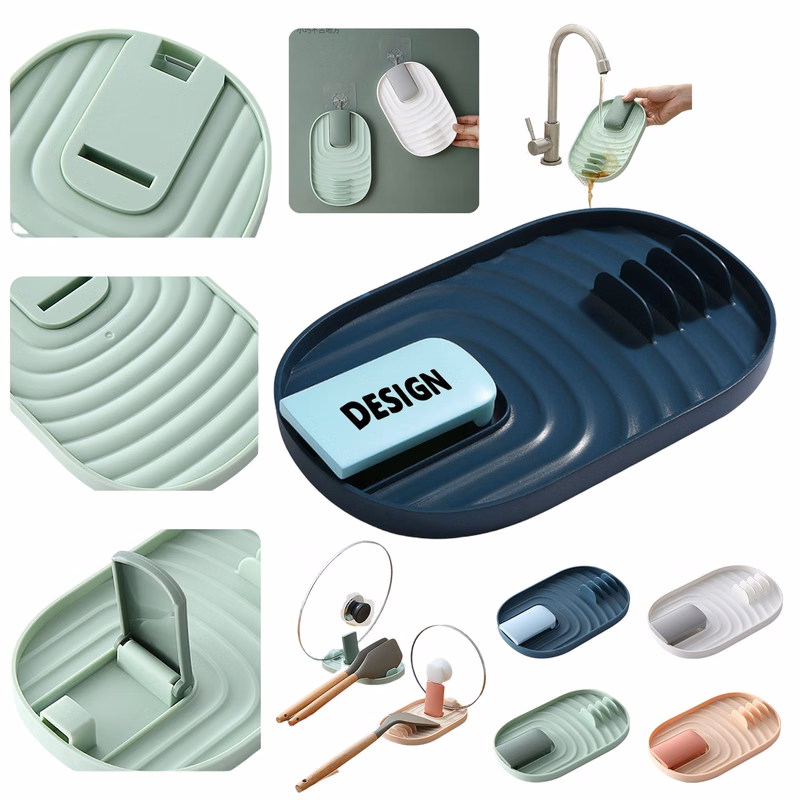 Foldable Pot Lid Holder Rack Spoon Rest