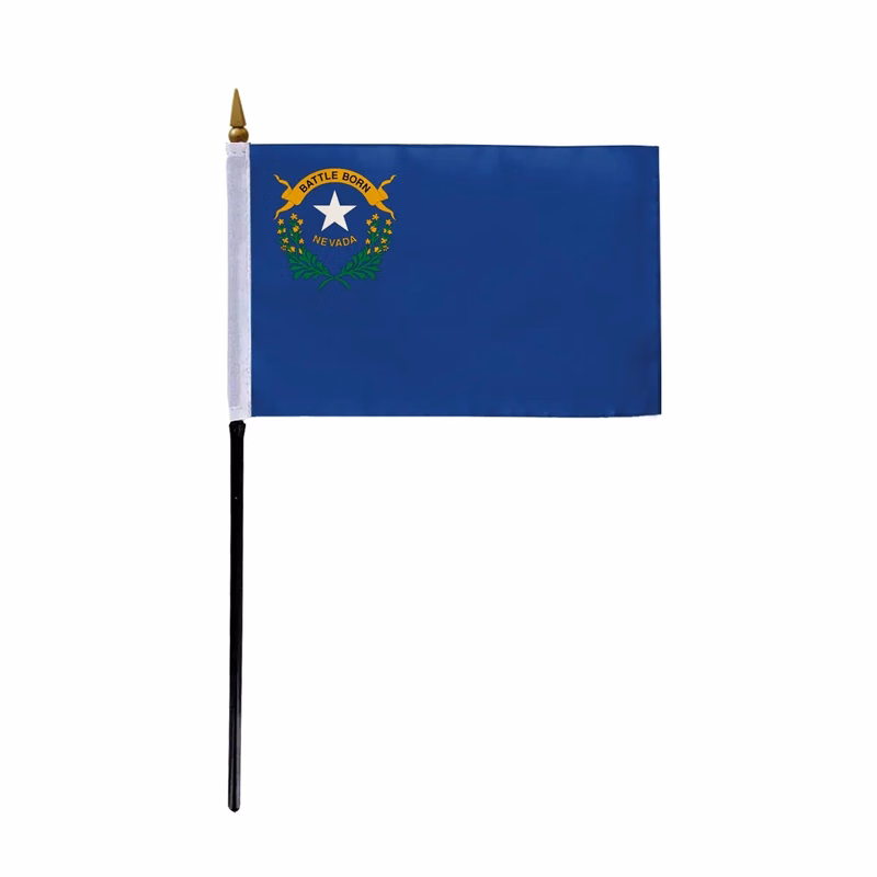4"x6" & 12"x18'' Nevada ePoly Printed Stick Flags