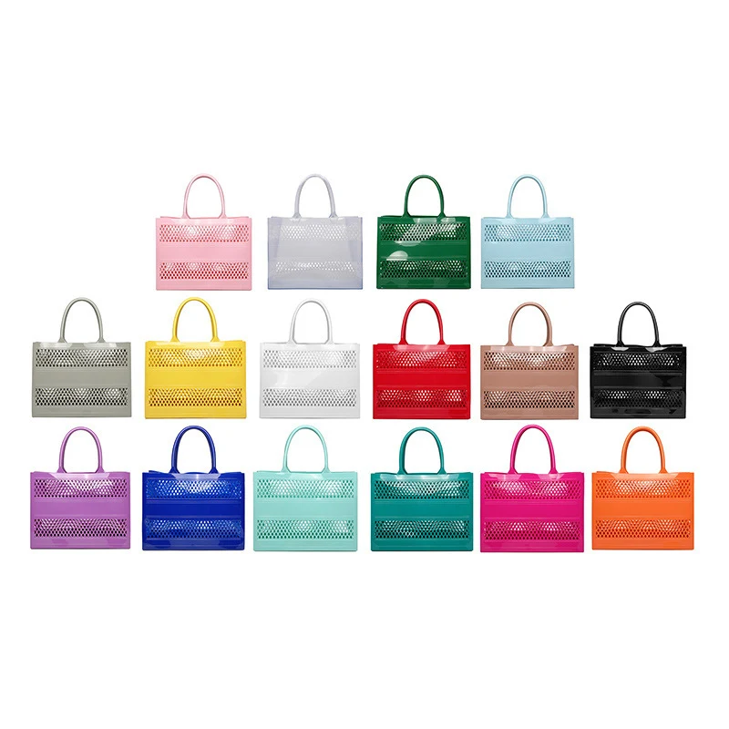 Large Capacity PVC Hollow Beach Tote Bag Shopping Basket 1