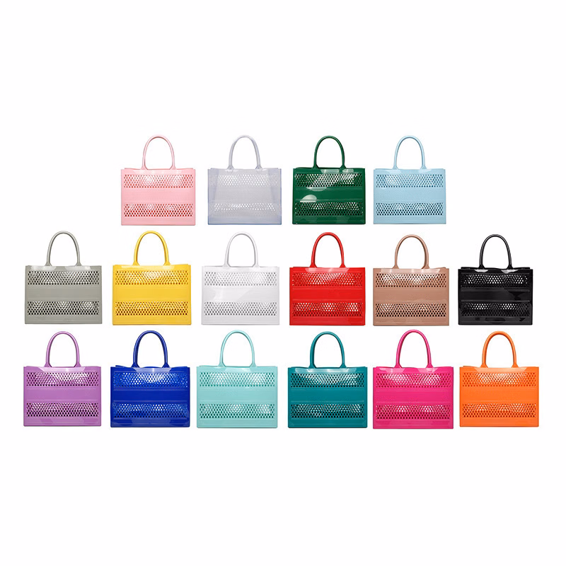 Large Capacity PVC Hollow Beach Tote Bag Shopping Basket