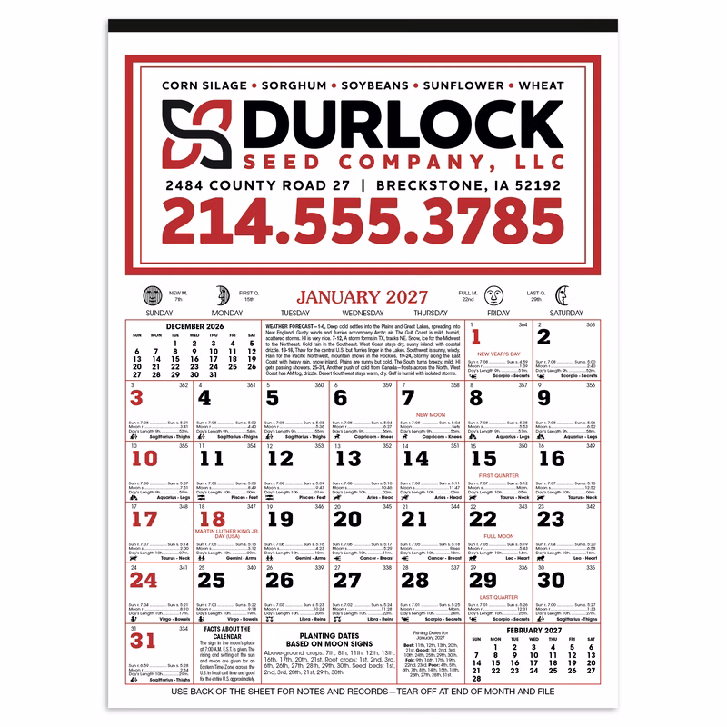 Skinner & Kennedy® 12-Sheet Almanac Calendar