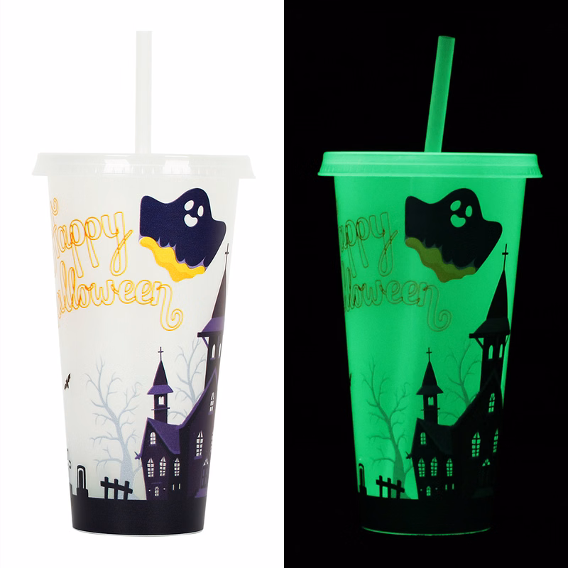 24 oz Glow In The Dark Cup w/Straw