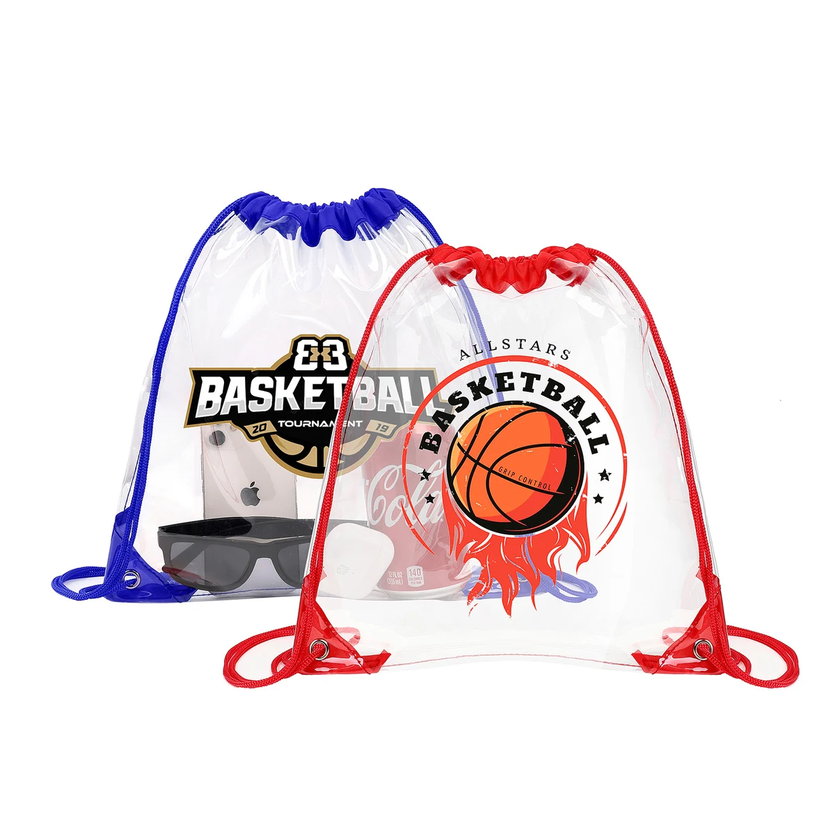 Clear Drawstring Backpack (Ocean) 1