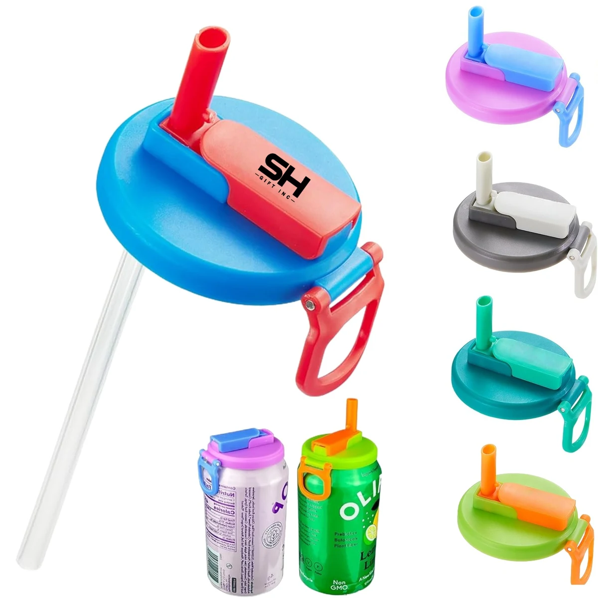 Reusable Leakproof Can Lids with Straws 1