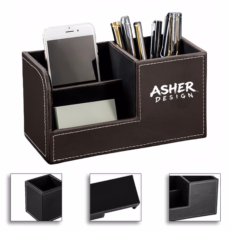 Durable Heavy Duty Faux Leather Executive Stationery Station