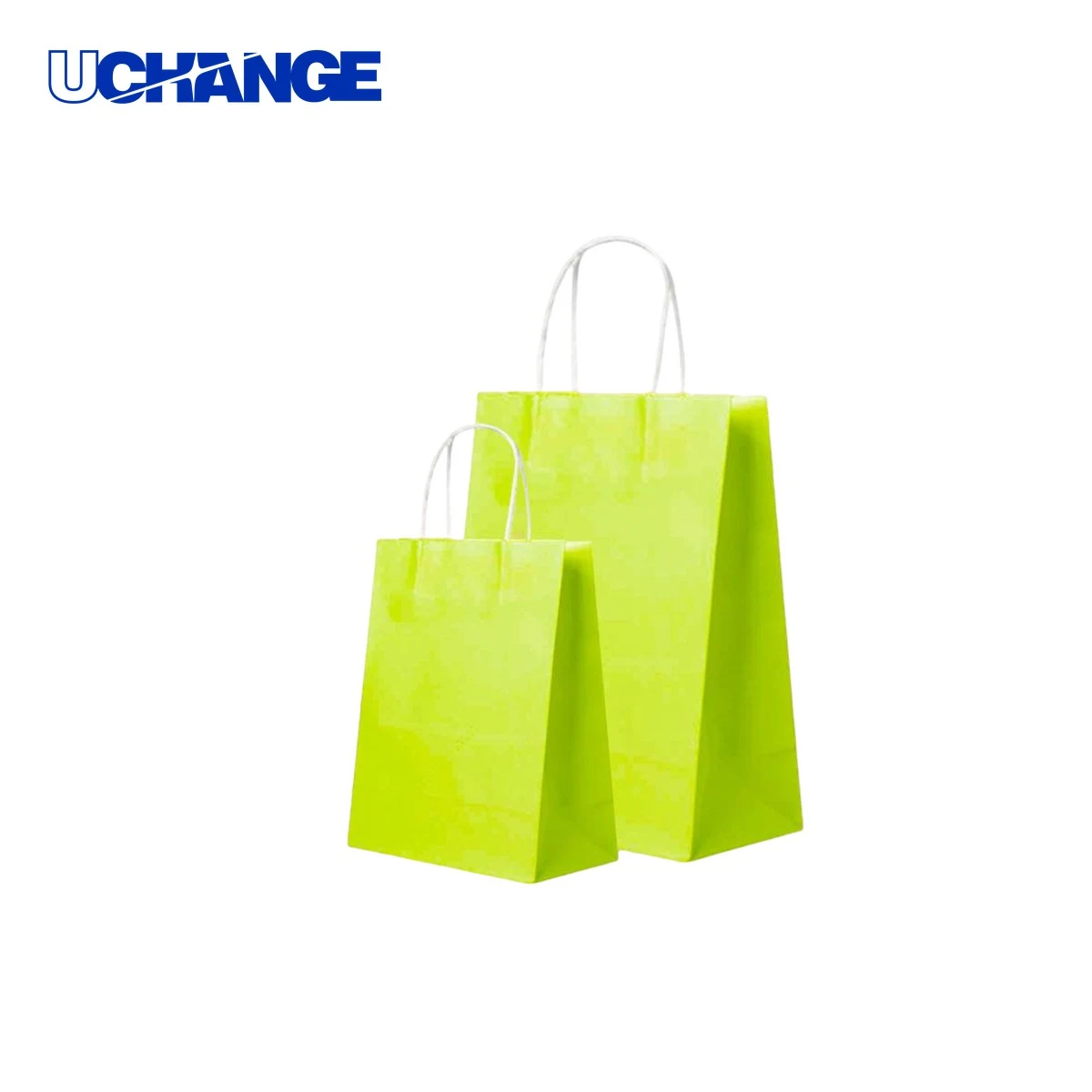 White Kraft Paper Shopper Bag Carrier 8.3 x 4.4 x 10.7 Inches 1