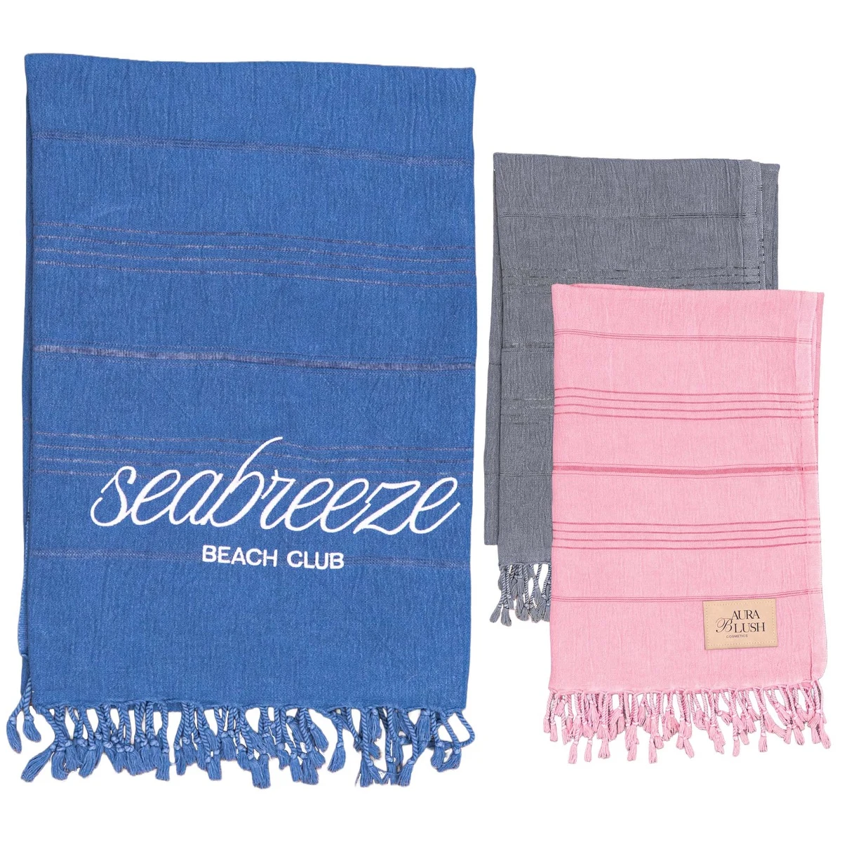 Stone Washed Demin Peshtemal Towel 1