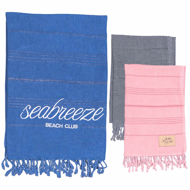 Stone Washed Demin Peshtemal Towel