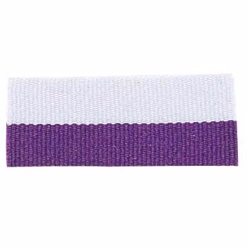 Purple/White "V" Neck Ribbon with Clip, 7/8" wide
