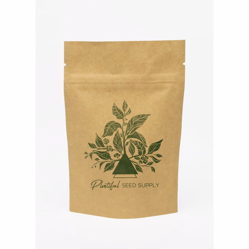 One Color Stand Up Kraft Pouch w/Clear Back (4"W x 6"H x 2"D)