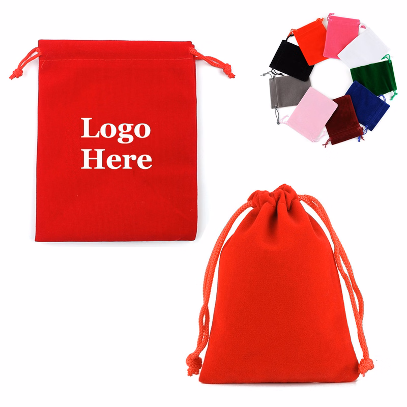 Flocking Drawstring Pouch