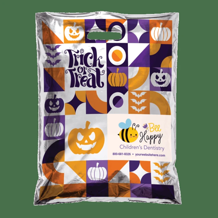 Full Color 1-Sided Reflective Silver Plastic Bag (12" x 15") 1