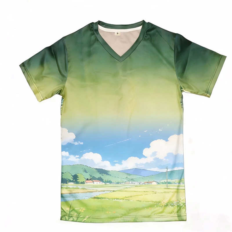 170g Brushed Milk Silk V-Neck Printed Tee
