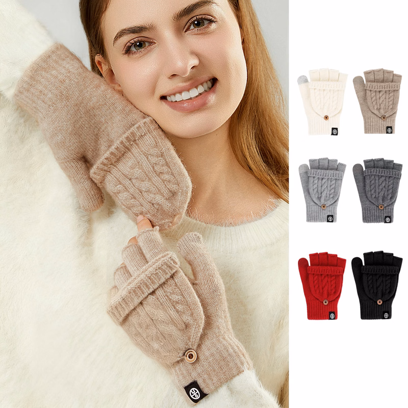 Custom Half Finger Knit Gloves