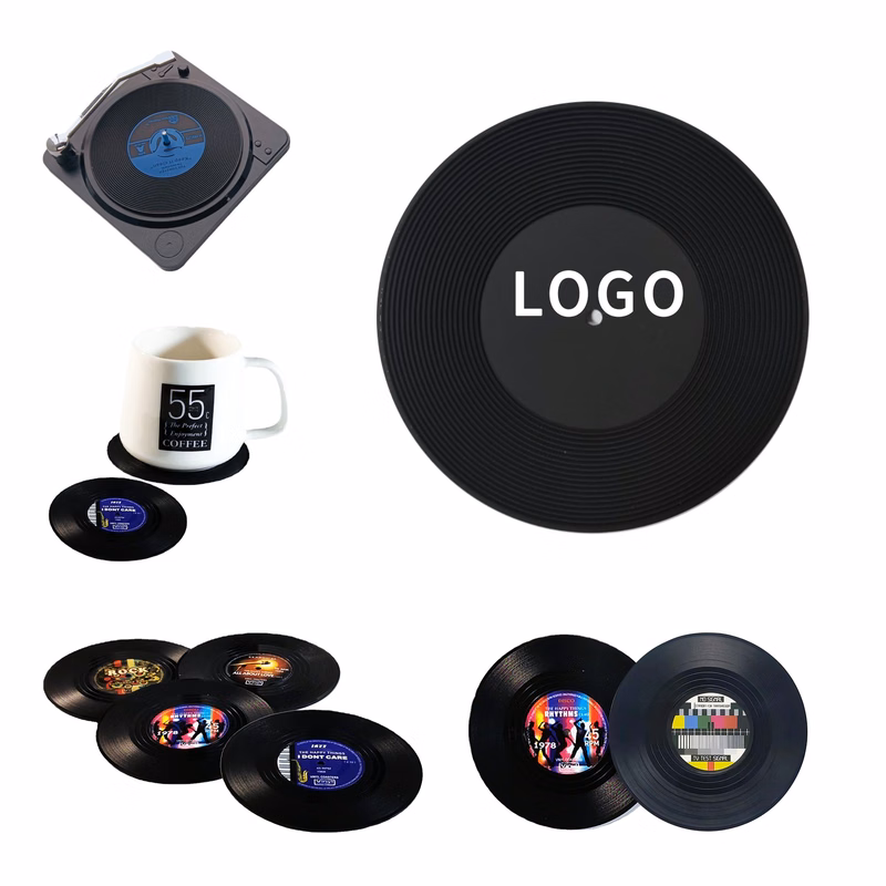 Custom Anti-Slip Vintage Cd Record Coaster Coffee Cup