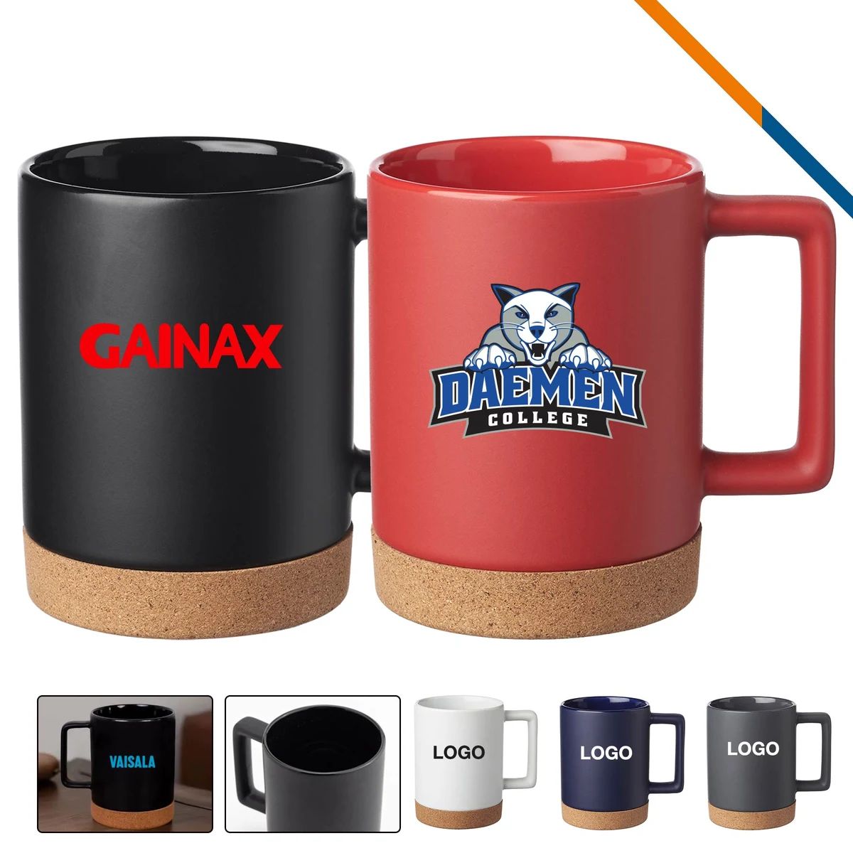 Dumas Cork Base Ceramic Mug - 15 OZ. 1