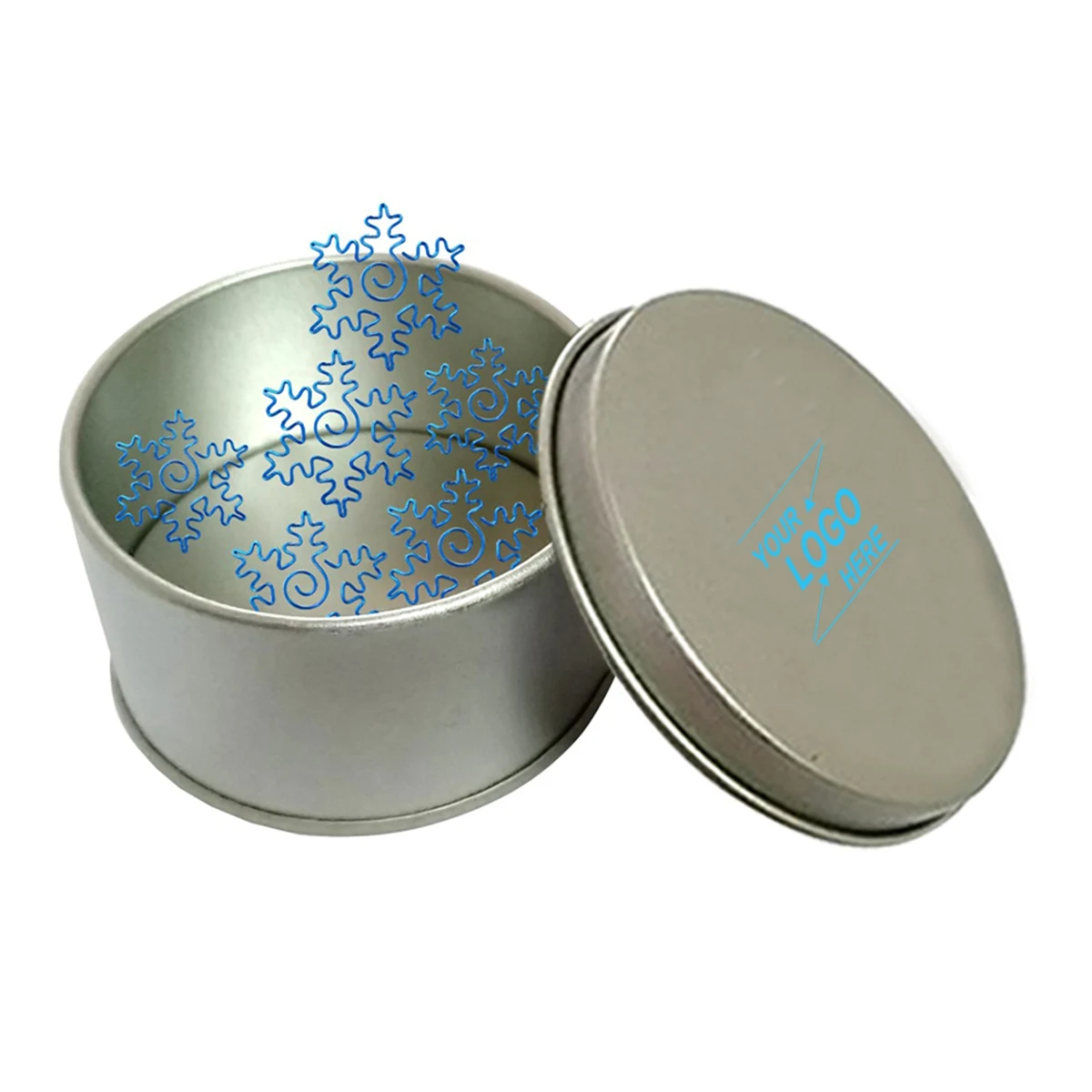 Snowflake Paper Clips w/Tin Container 1