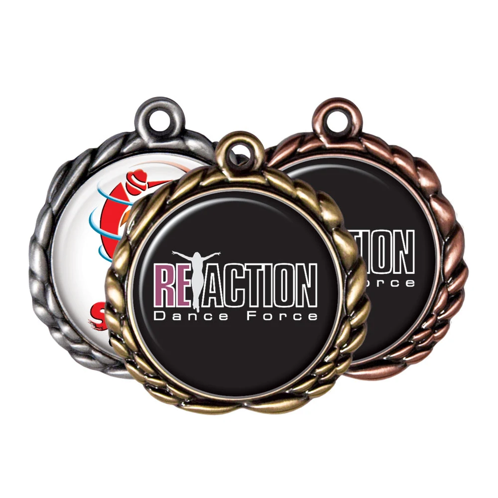 Digistock Medals: 3D Laurel Wreath Border with 1 1/4" DIA Insert 1
