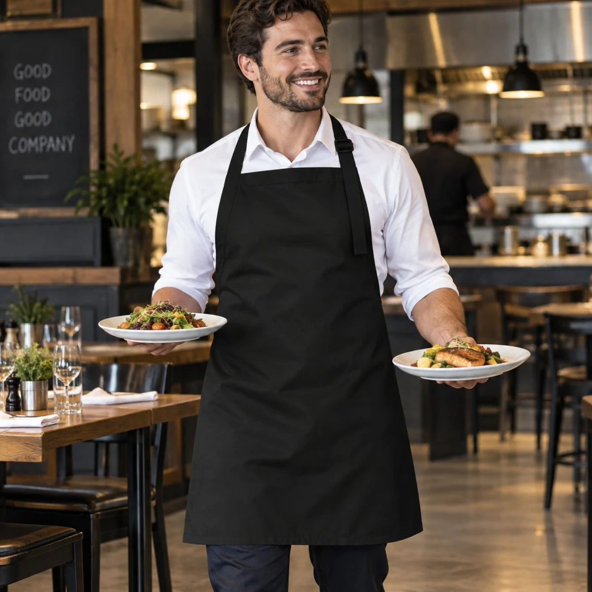 Twill Bib Apron, 25x28, No Pockets, Adjustable Neck, Blank Only, In Stock 1