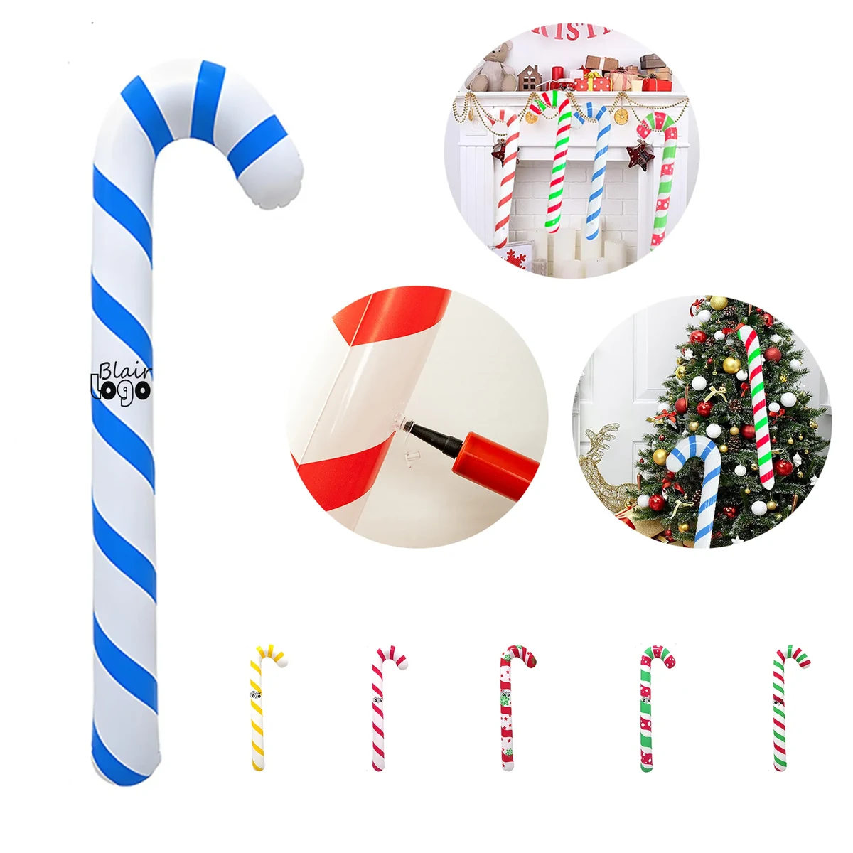 PVC Christmas Decoration Candy Cane 1
