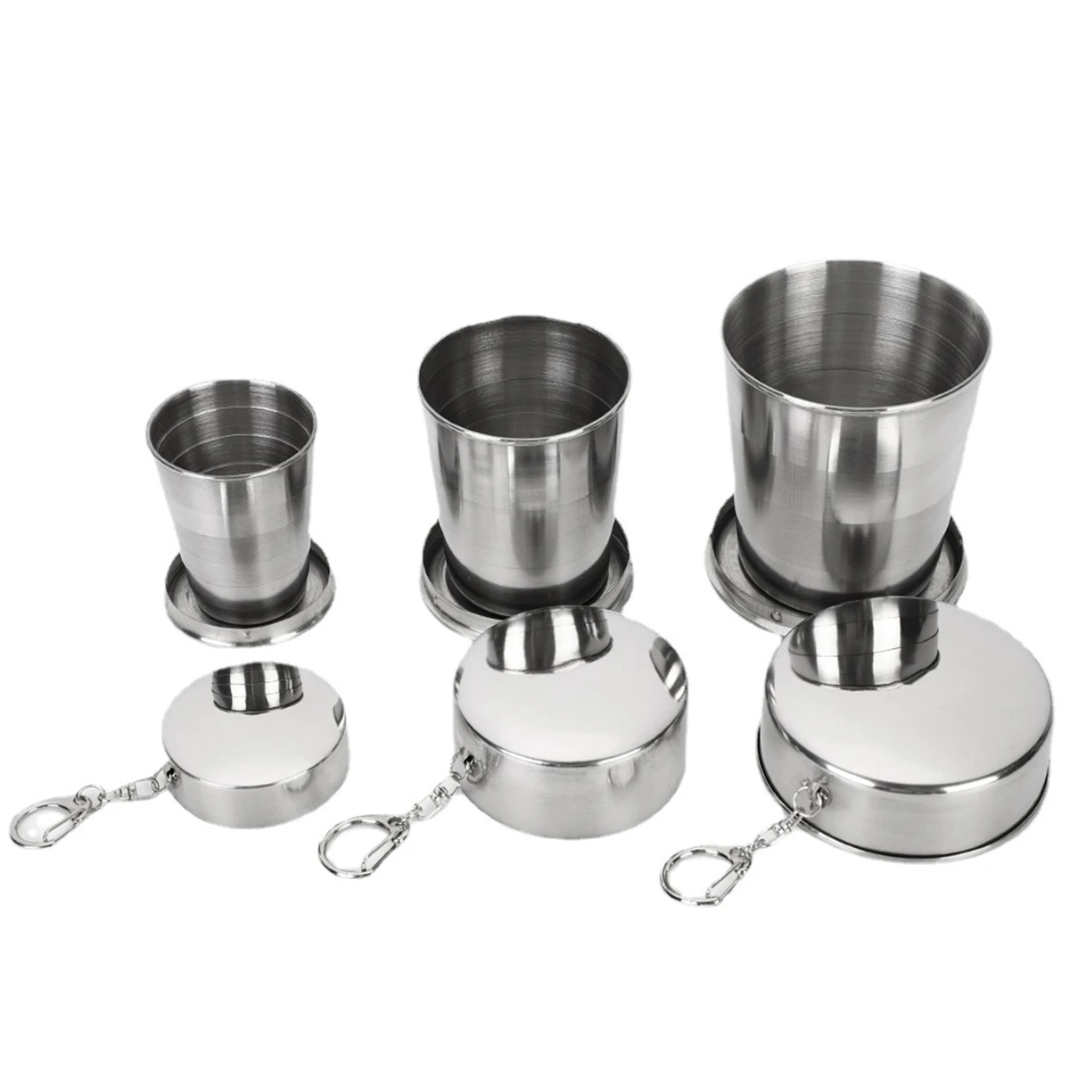 Stainless Steel Foldable Travel Cup with Lid 1