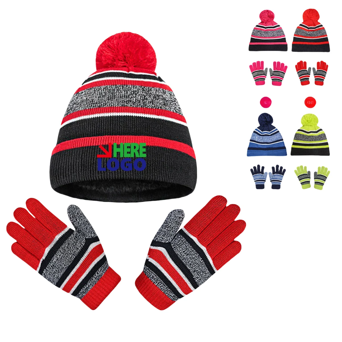 Winter Cashmere Warm Knitted Hats And Gloves For Kids 1