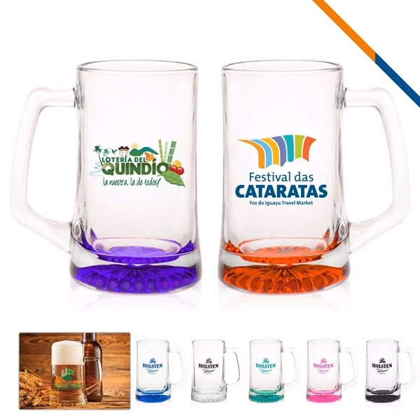 Custom 25 oz ARC Glass Beer Mugs Star Base — Large Format Bar Glassware
