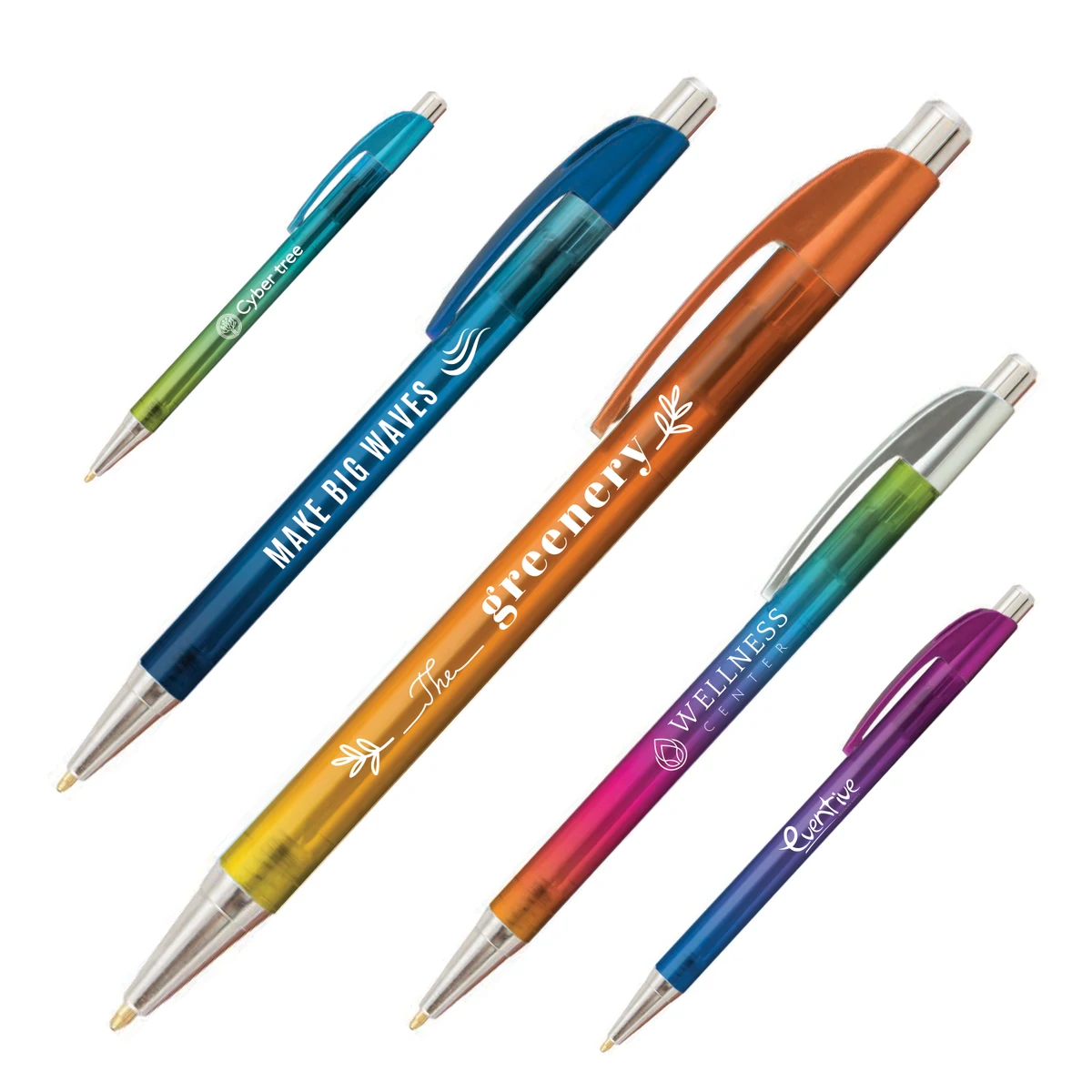 Top Flight Slim Ombre Plastic Pen (Full Color Imprint) 1
