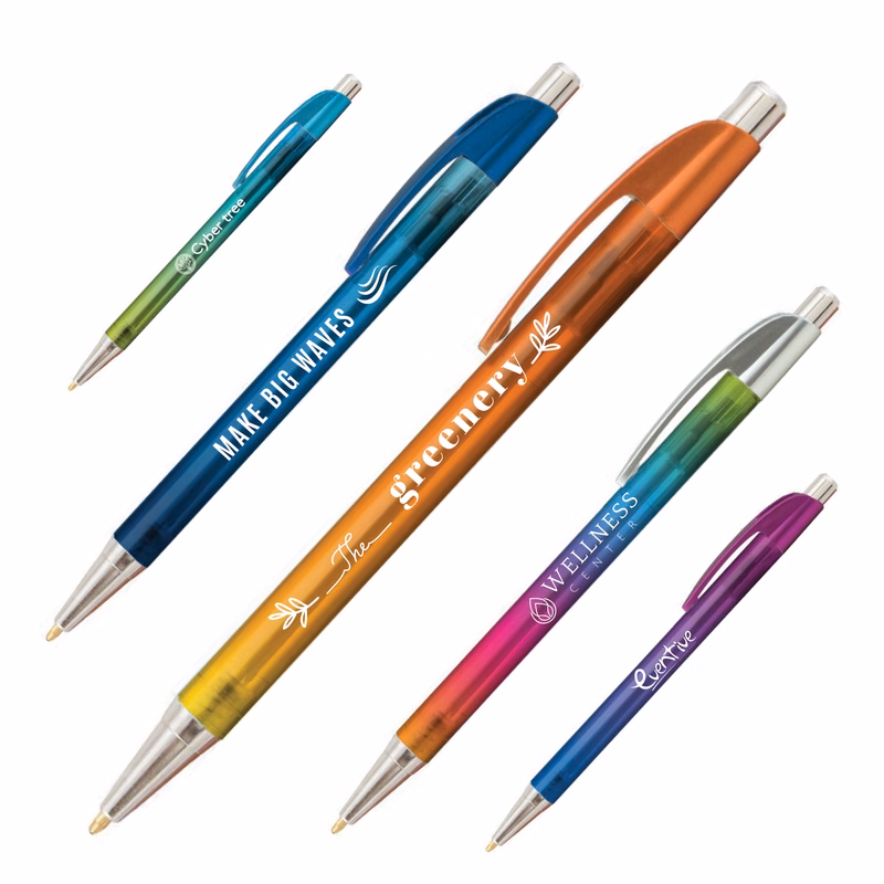 Top Flight Slim Ombre Plastic Pen (Full Color Imprint)