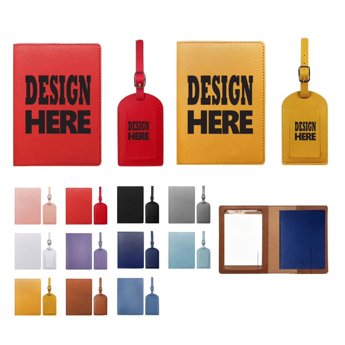 PU Passport Holder and Luggage Tag Set 1