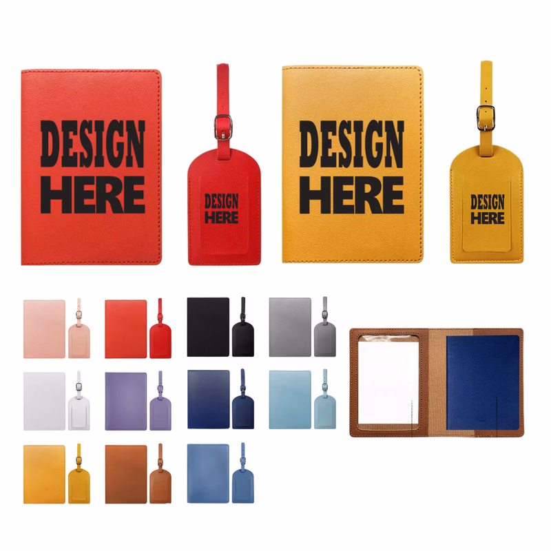 PU Passport Holder and Luggage Tag Set