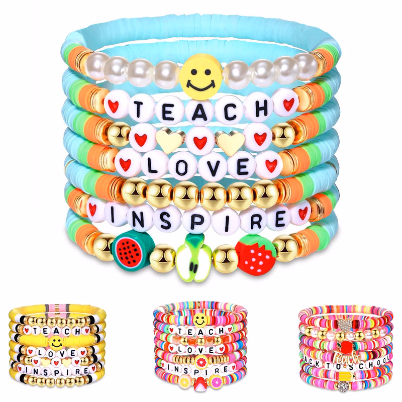 Plastic Colorful soft earthenware pendant bracelet