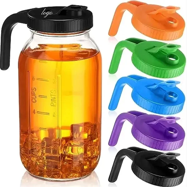 Mason Jar Pour Spout Lid With Handle for Events, Gifting and Everyday Use 1